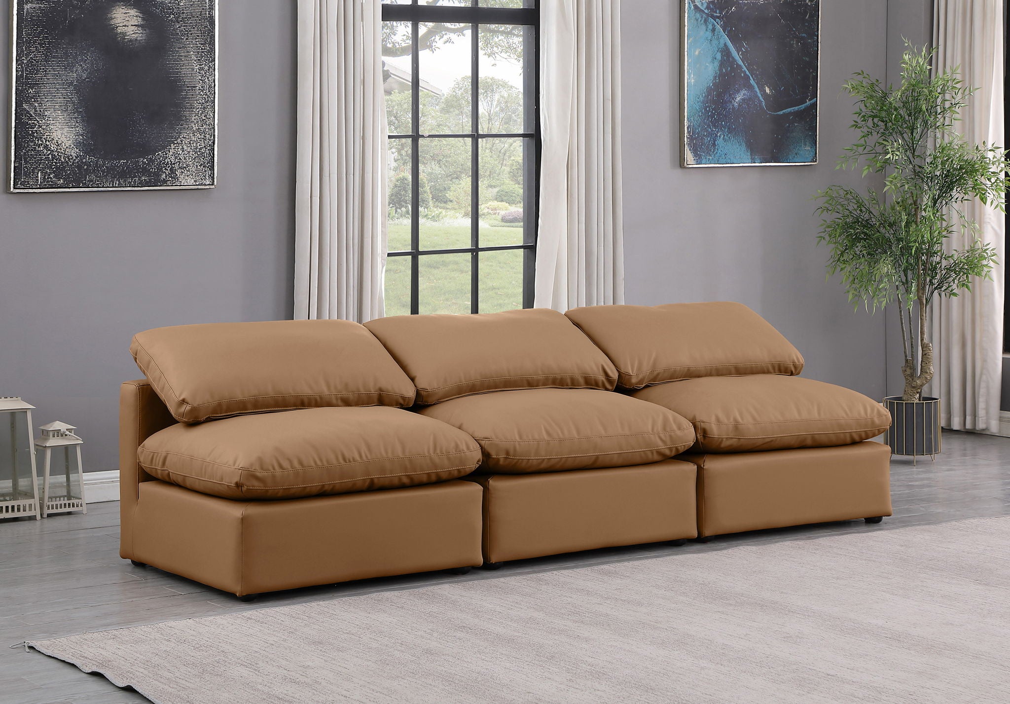 Indulge - Faux Leather 3 Seat Modular Armless Sofa - Urban Living Furniture (Los Angeles, CA)