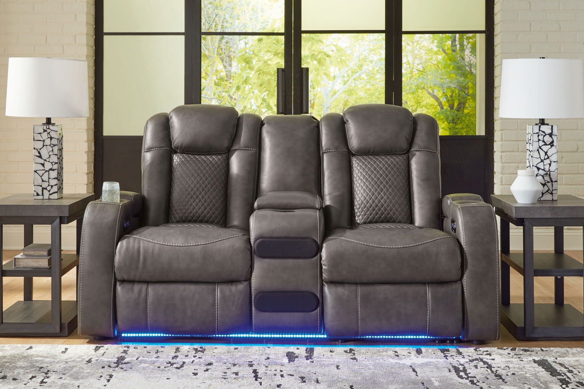 Fyne-dyme - Power Reclining Loveseat With Console/Adj Hdrst - Urban Living Furniture (Los Angeles, CA)