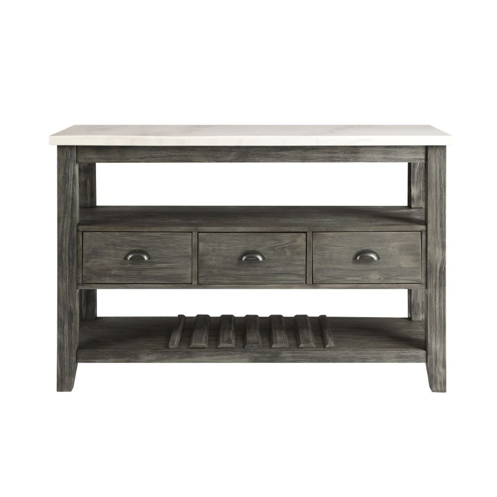 Merel - Server - White Marble Top & Gray Oak - Urban Living Furniture (Los Angeles, CA)