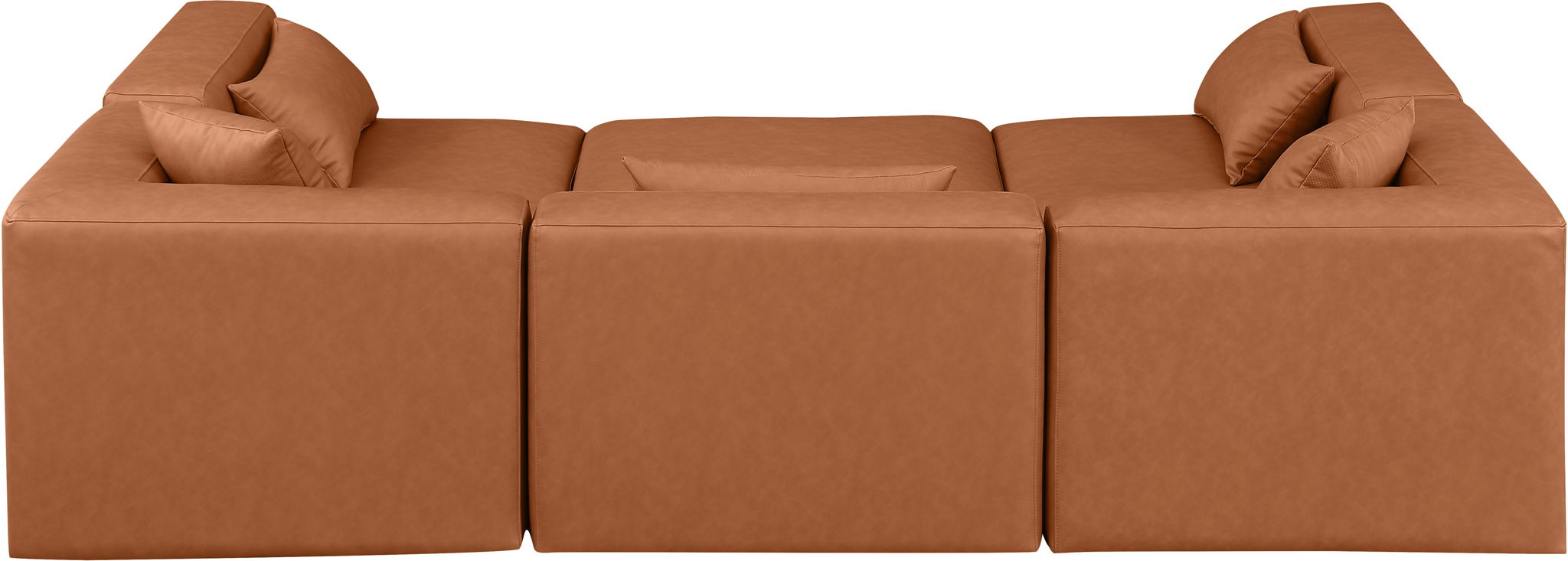 Cube - 6 Piece Modular Sectional - Cognac - Urban Living Furniture (Los Angeles, CA)