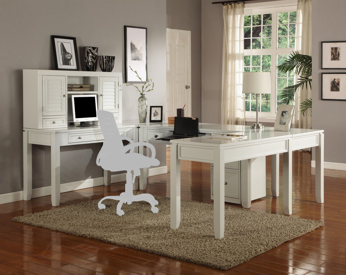 Boca - U Shape Desk With Hutch And File - Cottage White