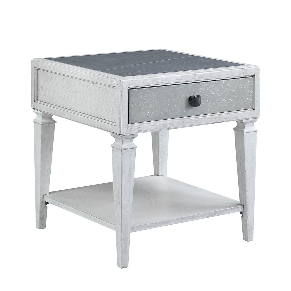 Katia - End Table - Rustic Gray & Weathered White - Urban Living Furniture (Los Angeles, CA)
