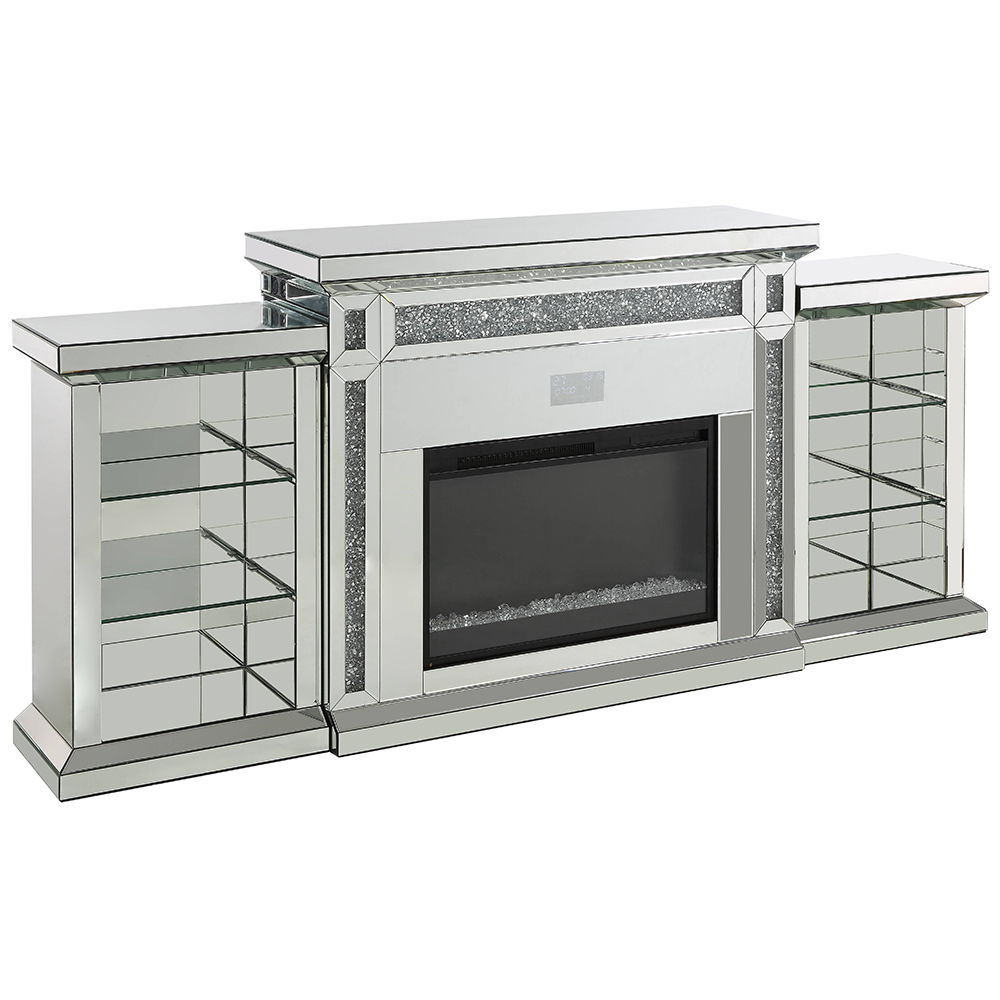 Noralie - Fireplace With LED & Bluetooth - Mirrored & Faux Diamonds - Urban Living Furniture (Los Angeles, CA)