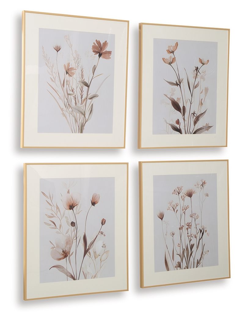 Chettings - Beige / Gray / Blush - Wall Art Set (Set of 4) - Urban Living Furniture (Los Angeles, CA)