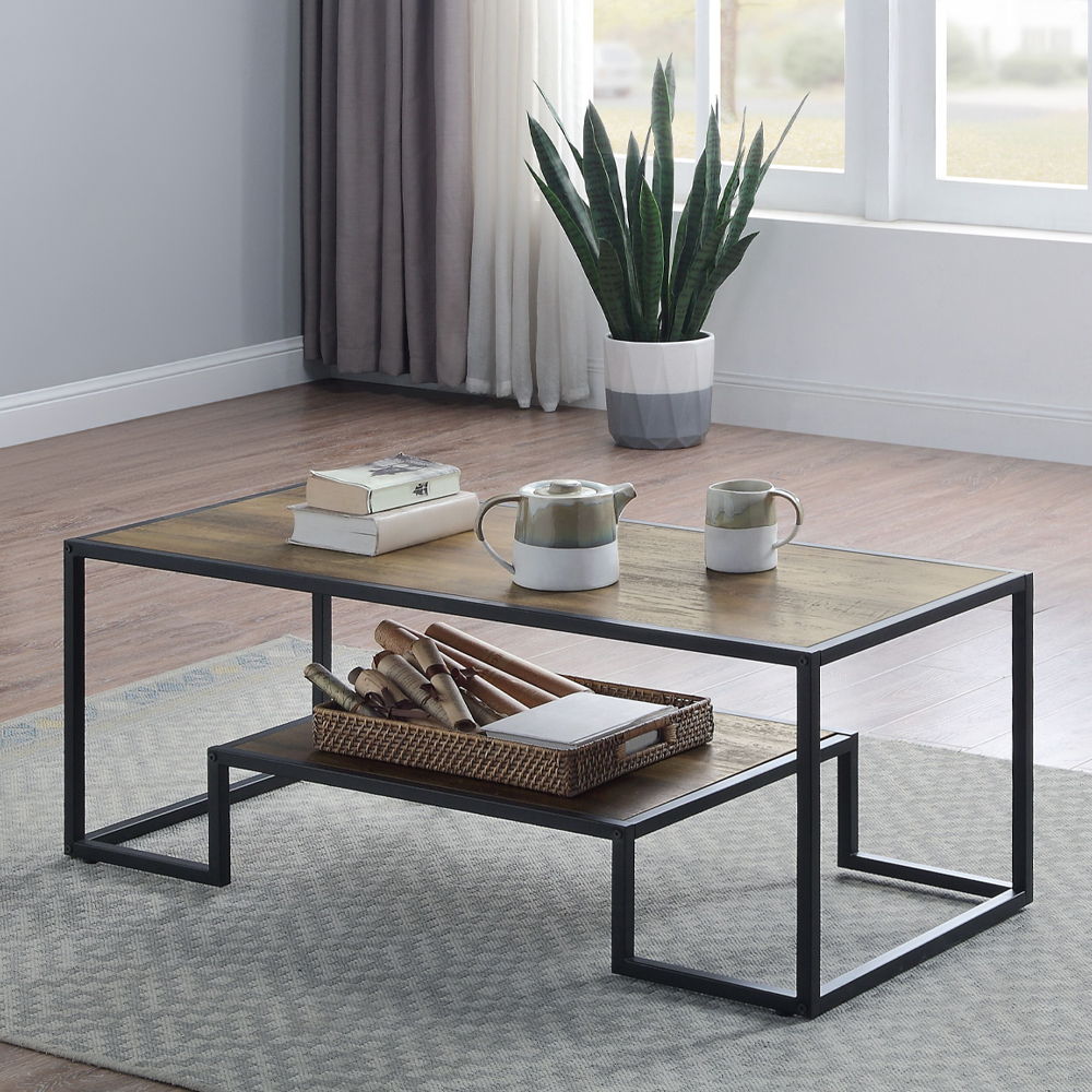 Idella - Coffee Table - Rustic Oak & Black - Urban Living Furniture (Los Angeles, CA)