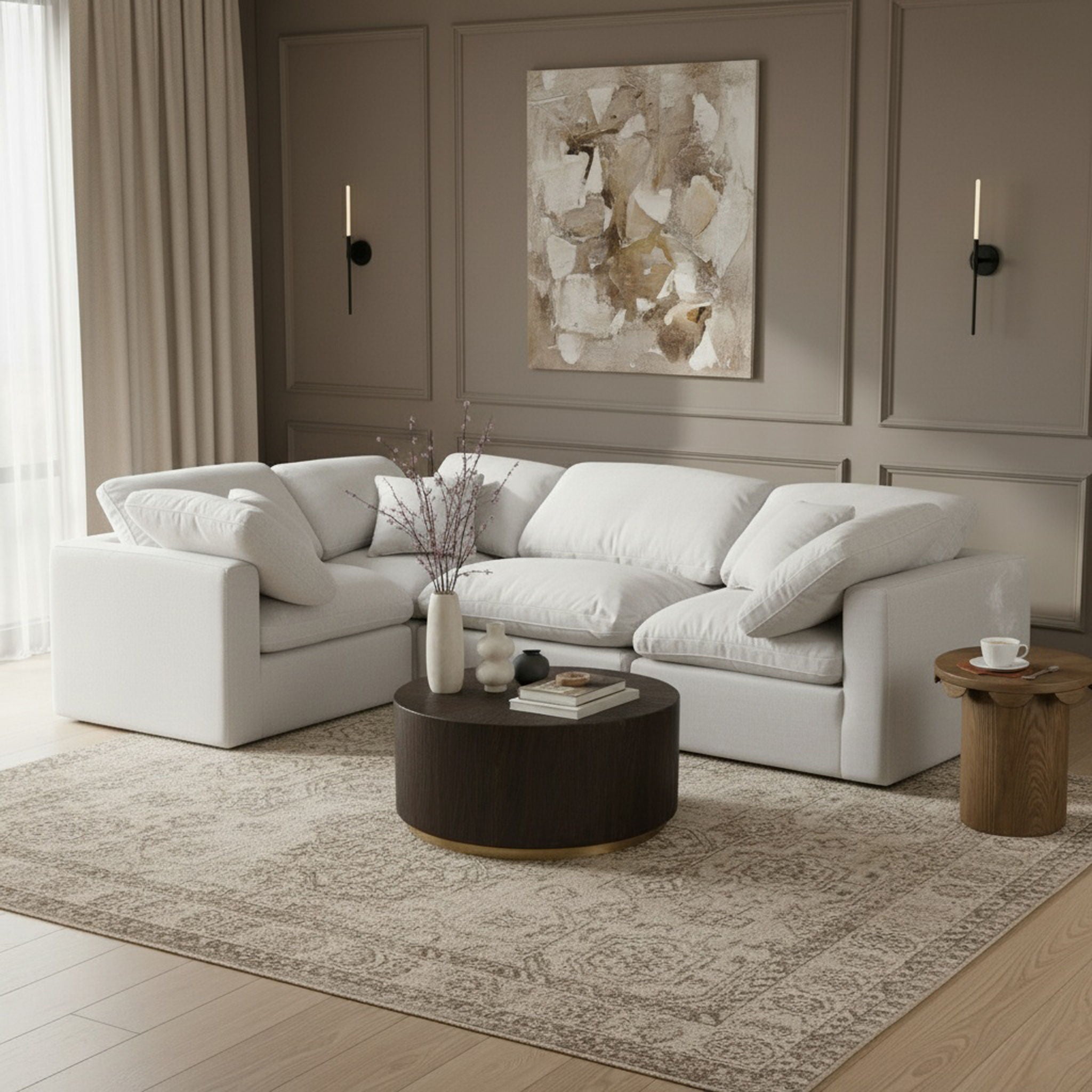 Indulge - Linen 4 Piece Modular Corner Sectional - White - Urban Living Furniture (Los Angeles, CA)