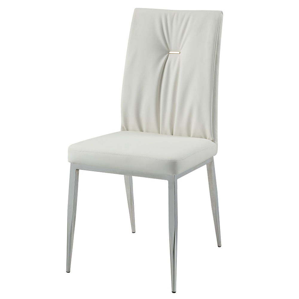 Kamaile - Side Chair (Set of 2) - Beige Synthetic Leather & Chrome - Urban Living Furniture (Los Angeles, CA)