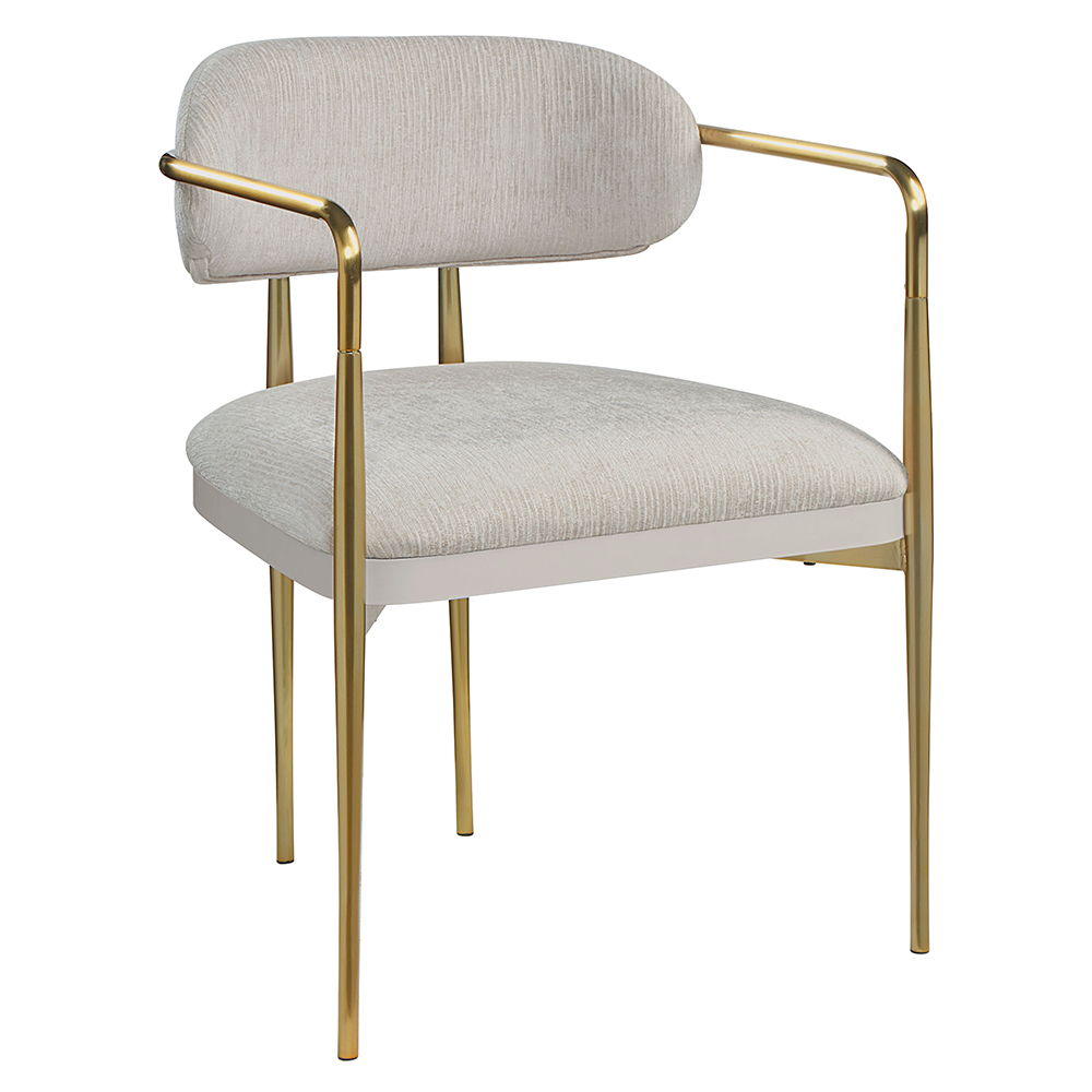 Zayn - Arm Chair (Set of 2) - Beige Chenille & Gold - Urban Living Furniture (Los Angeles, CA)