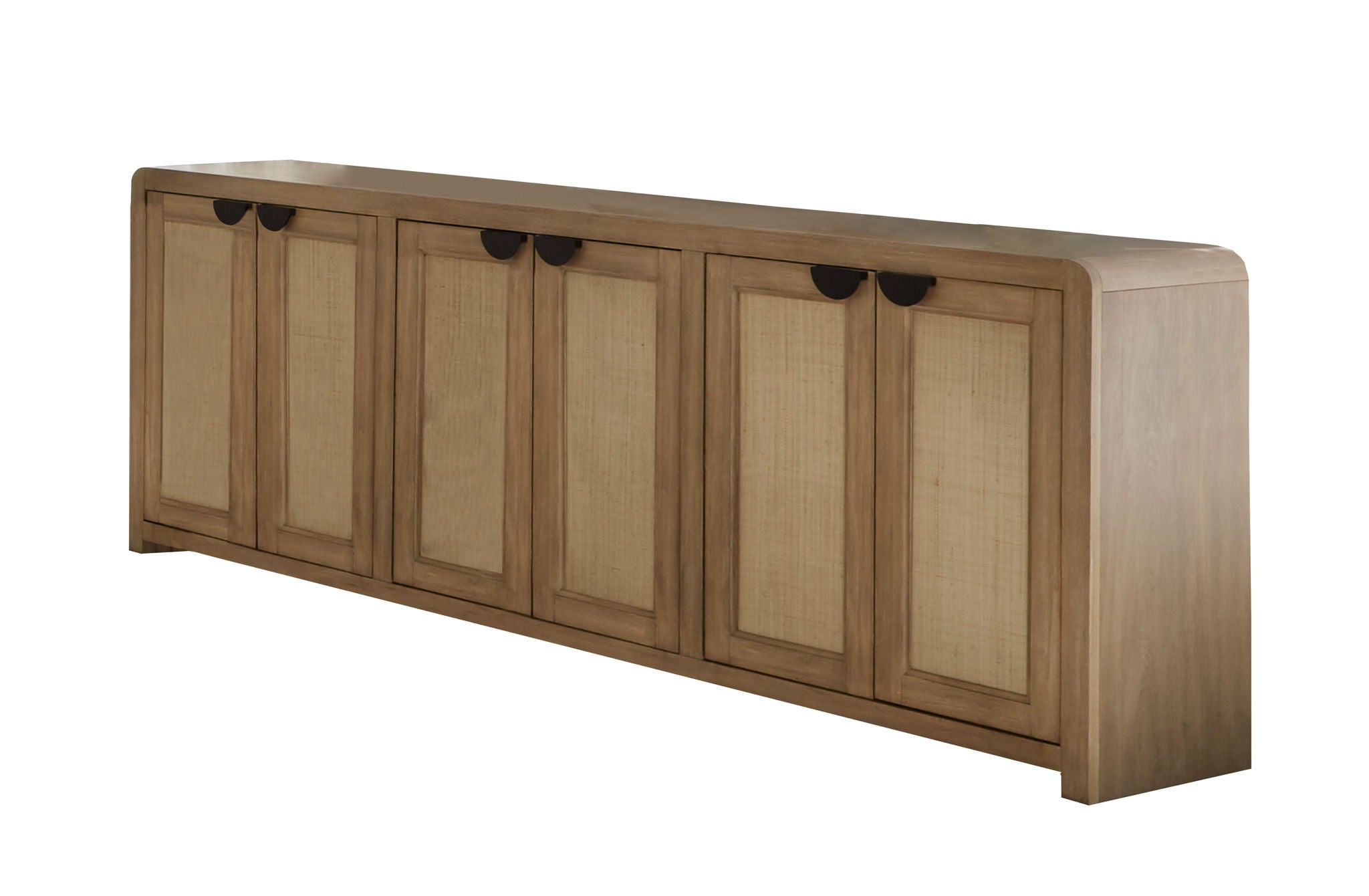 Escape - 90" Console With Reversible Panel Doors - Glazed Natural Oak Natural Cane - Urban Living Furniture (Los Angeles, CA)