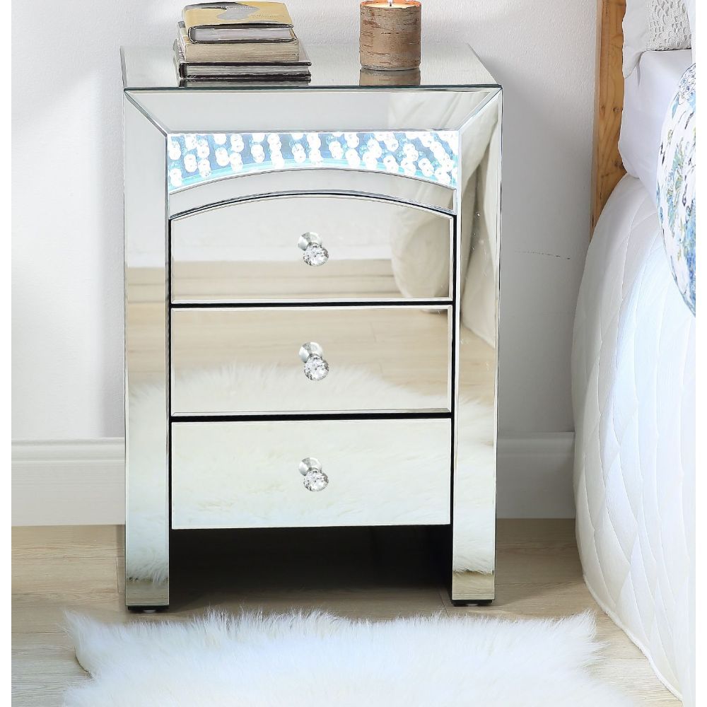 Nysa - Accent Table With LED - Mirrored & Faux Crystals - Urban Living Furniture (Los Angeles, CA)