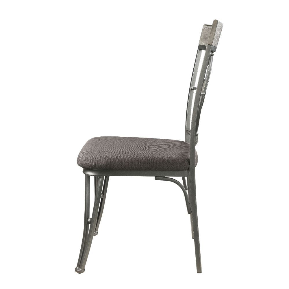 Landis - Side Chair (Set of 2) - Brown Fabric & Gunmetal - Urban Living Furniture (Los Angeles, CA)