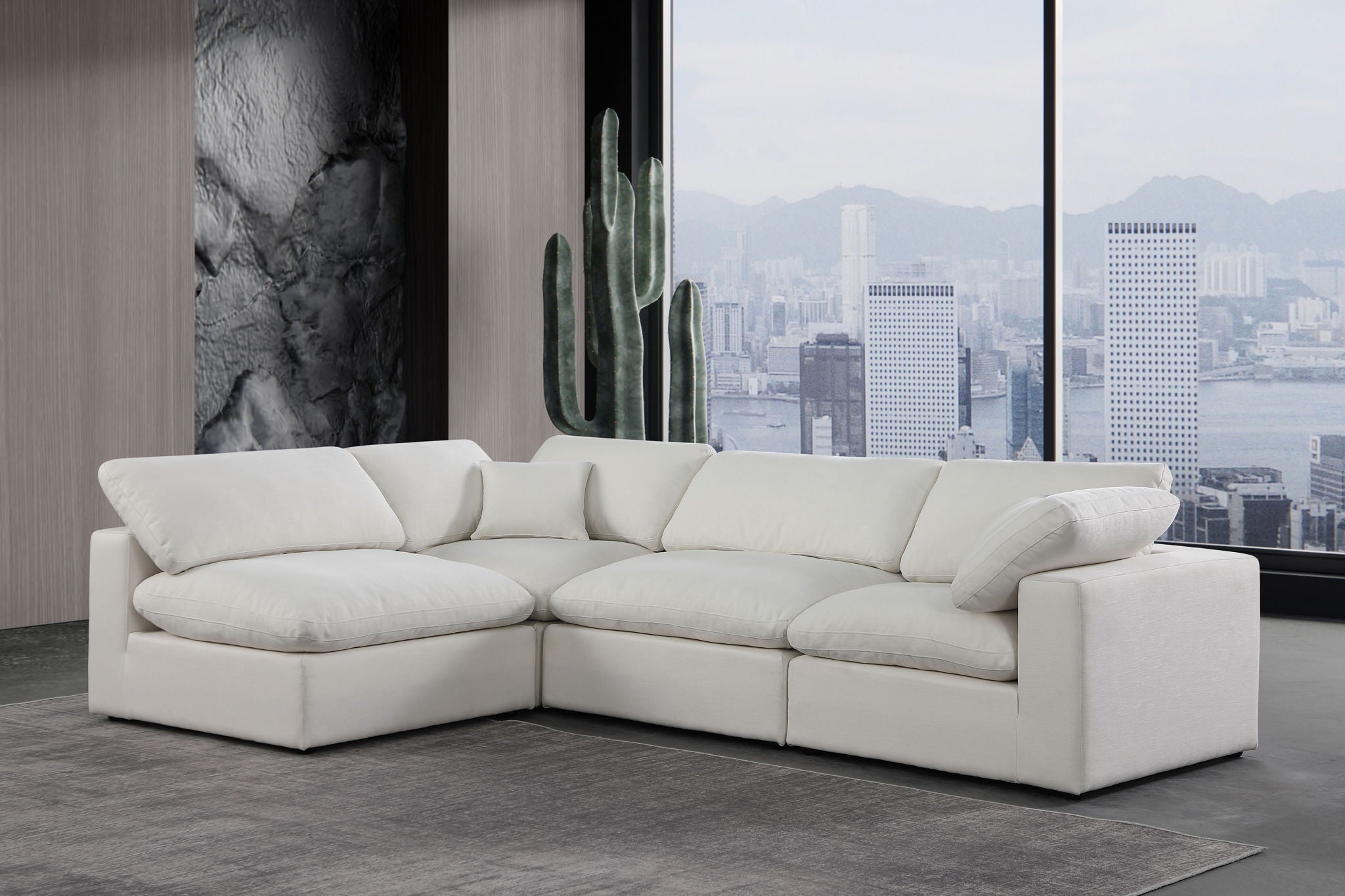 Comfy - 4 Piece Linen Fabric Modular Armless Sectional - Urban Living Furniture (Los Angeles, CA)