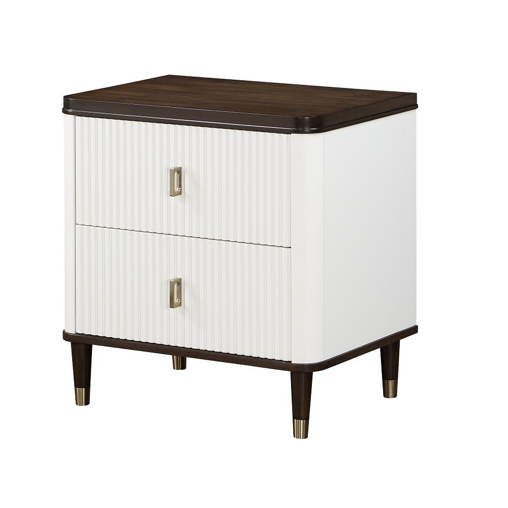Carena - Nightstand With USB - White & Brown - Urban Living Furniture (Los Angeles, CA)