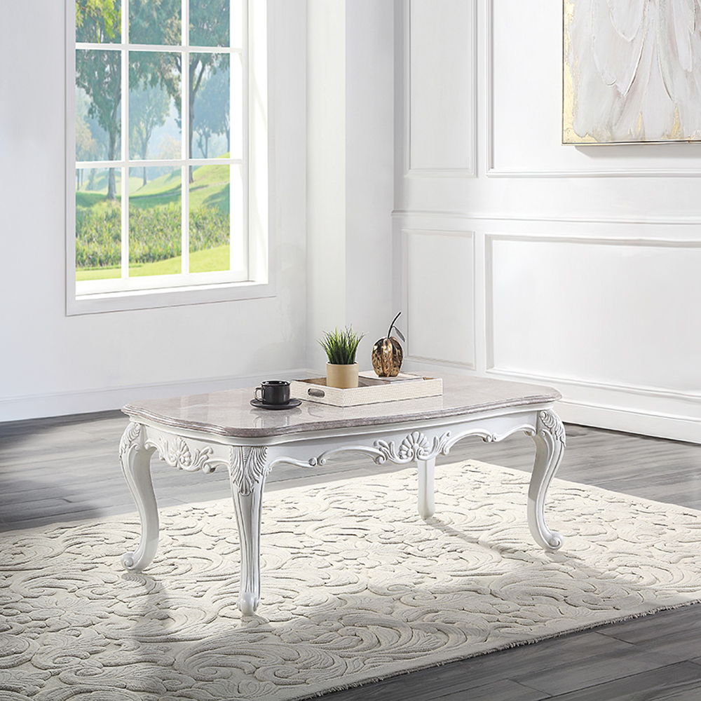 Ciddrenar - Coffee Table - Marble Top & White - Urban Living Furniture (Los Angeles, CA)