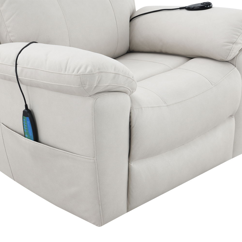 Chriki - Power Recliner With Lift & Heating & Massage - Beige Fabric - Urban Living Furniture (Los Angeles, CA)