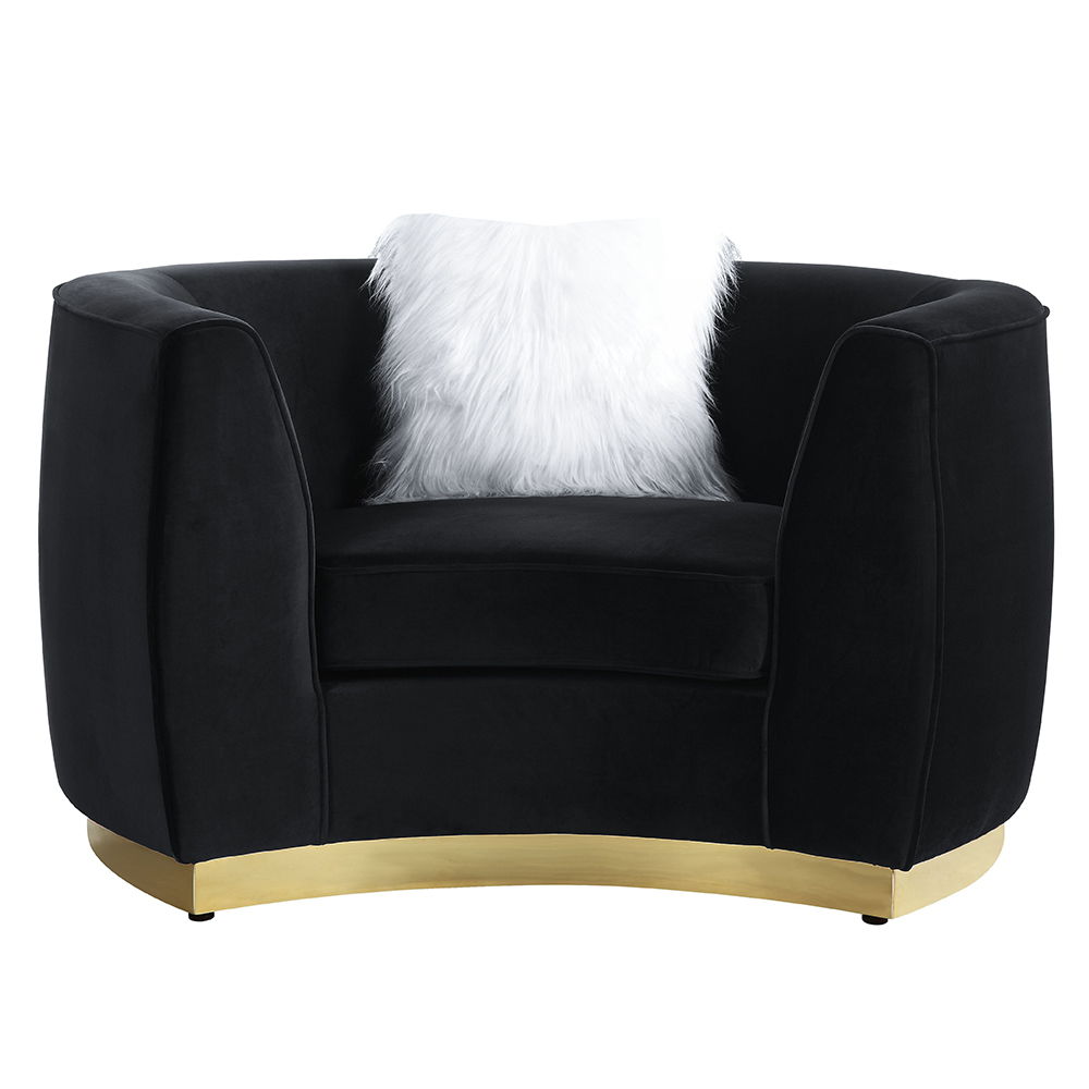 Achelle - Chair With Pillow - Black Velvet - Urban Living Furniture (Los Angeles, CA)