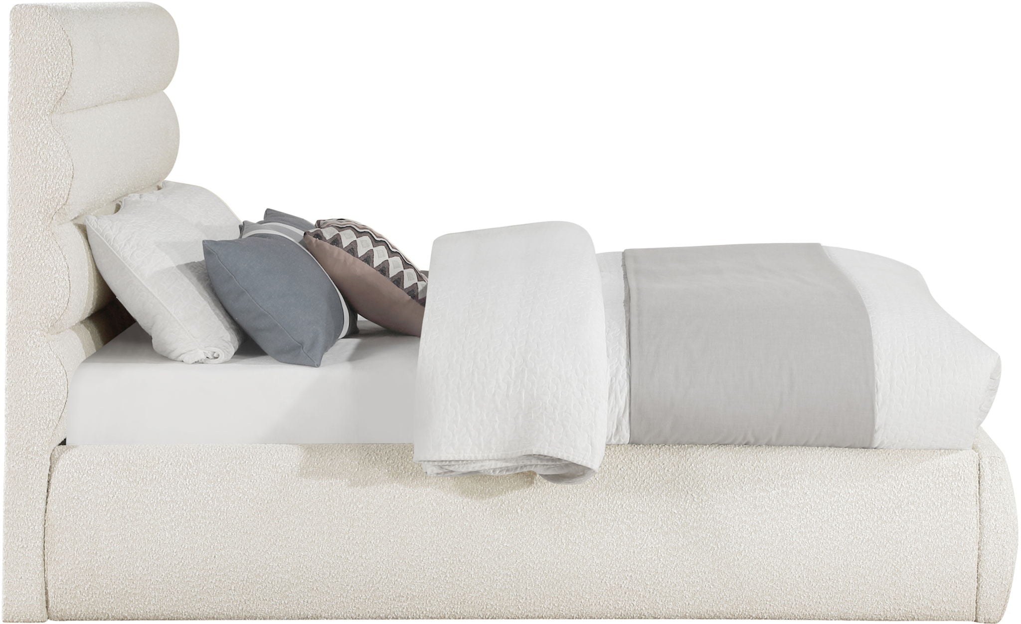 Adam - Boucle Fabric Bed With 52" Headboard