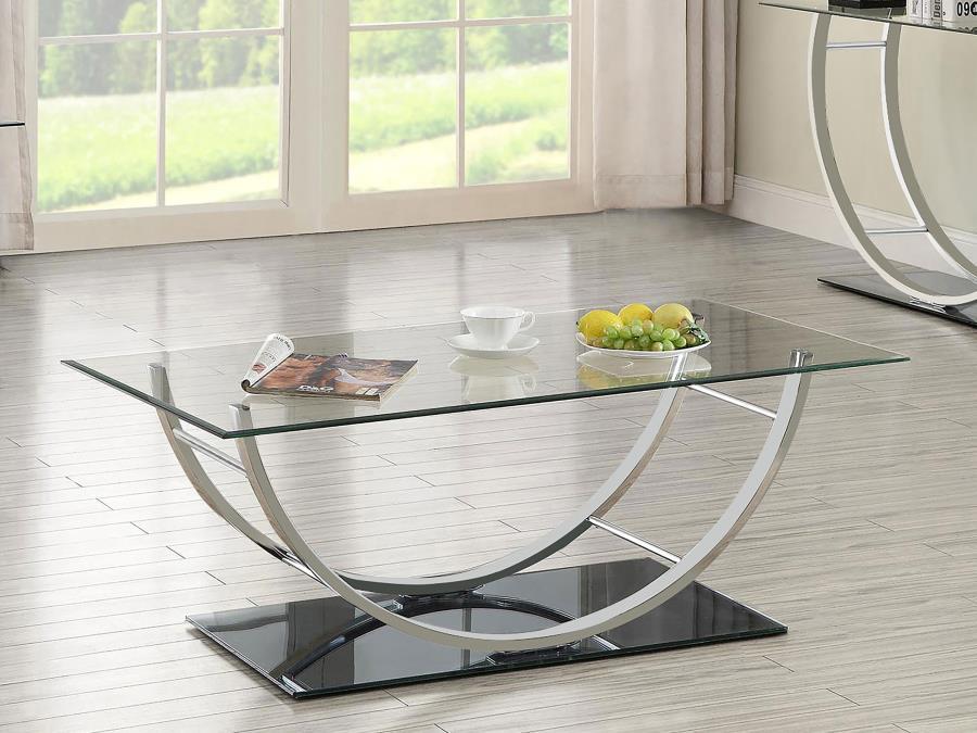 Danville - Rectangular U-Shaped Glass Top Table - Urban Living Furniture (Los Angeles, CA)