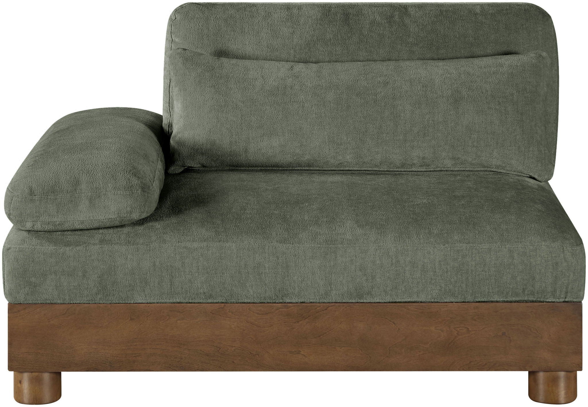 Turin - Chenille Fabric Upholstered Modular Arm Chair - Walnut Base - Urban Living Furniture (Los Angeles, CA)