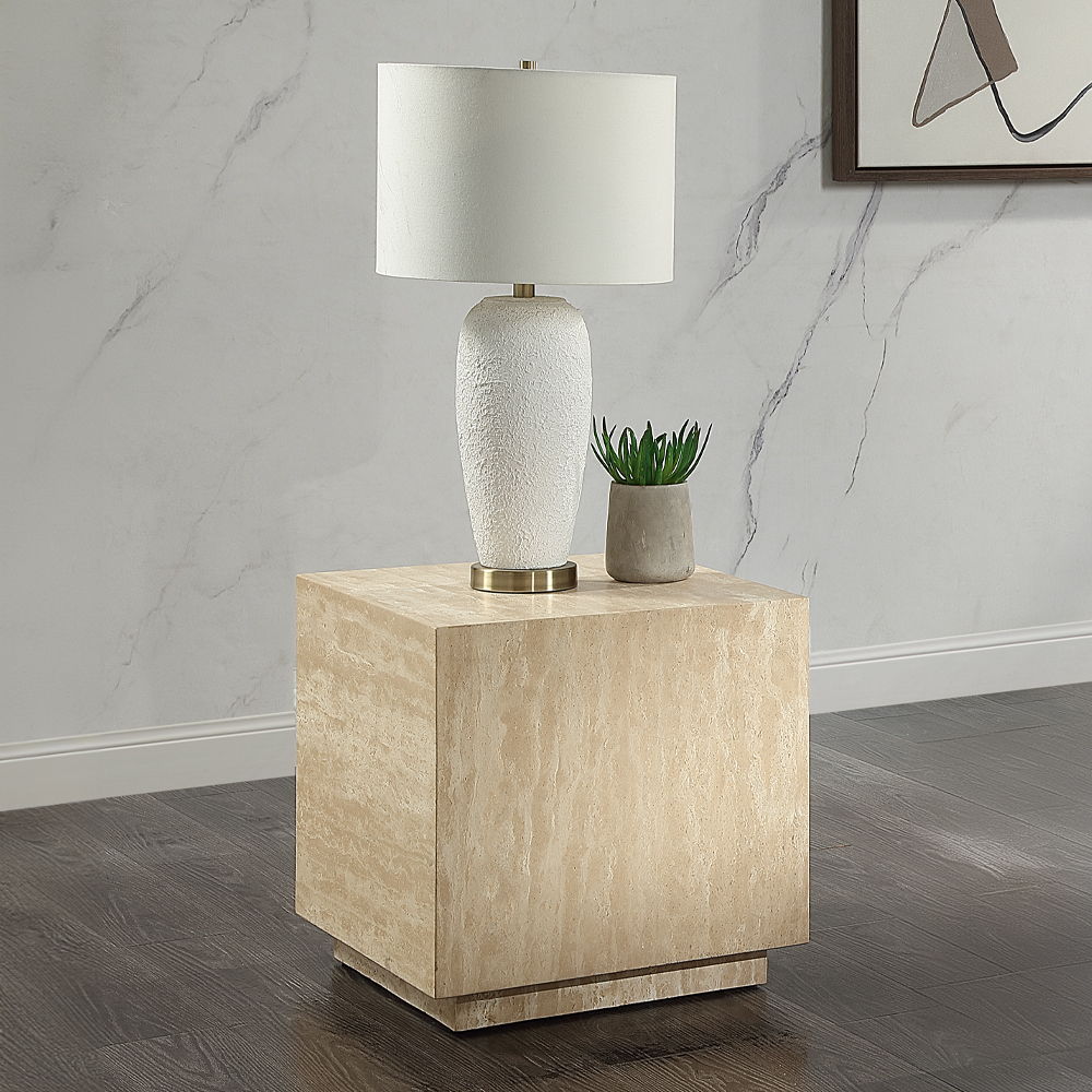 Deon - End Table - Beige Travertine - Urban Living Furniture (Los Angeles, CA)