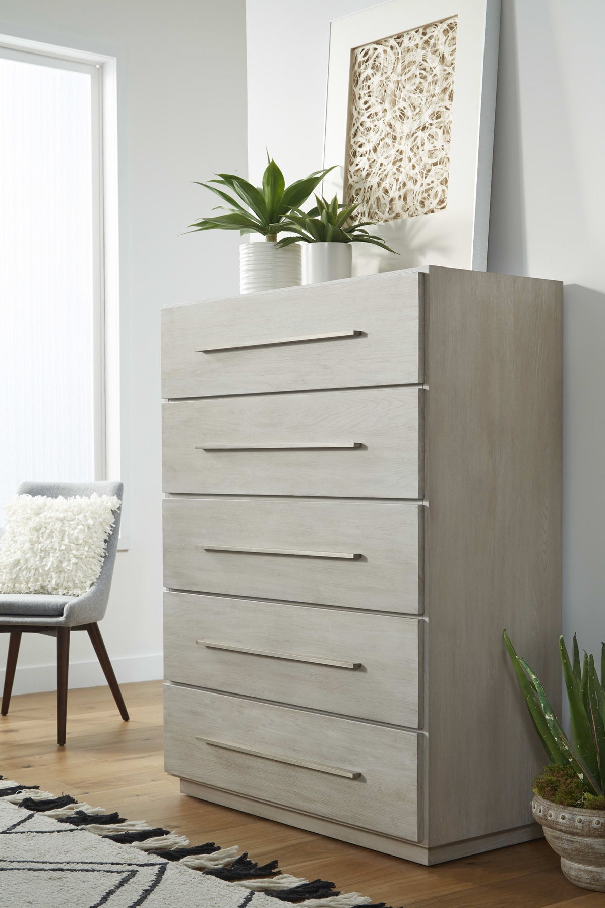 Destination - Five Drawer Chest - Cotton Gray (2024)