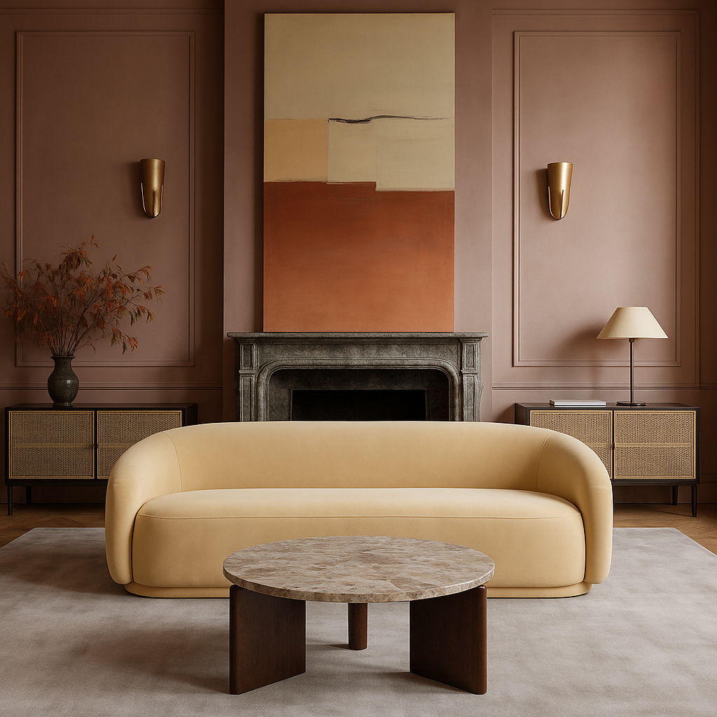 Varenna - Marble Top And Acacia Wood Base Coffee Table - Beige - Urban Living Furniture (Los Angeles, CA)