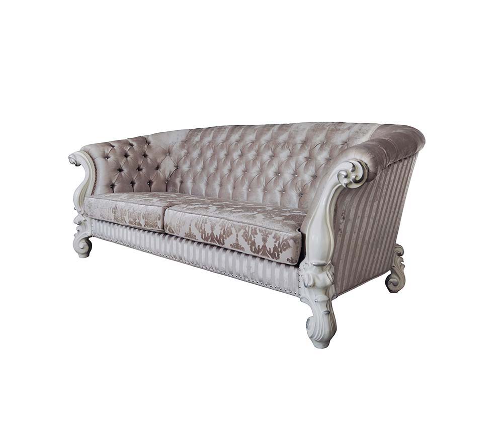 Versailles - Sofa - Ivory Fabric & Bone White Finish - Urban Living Furniture (Los Angeles, CA)