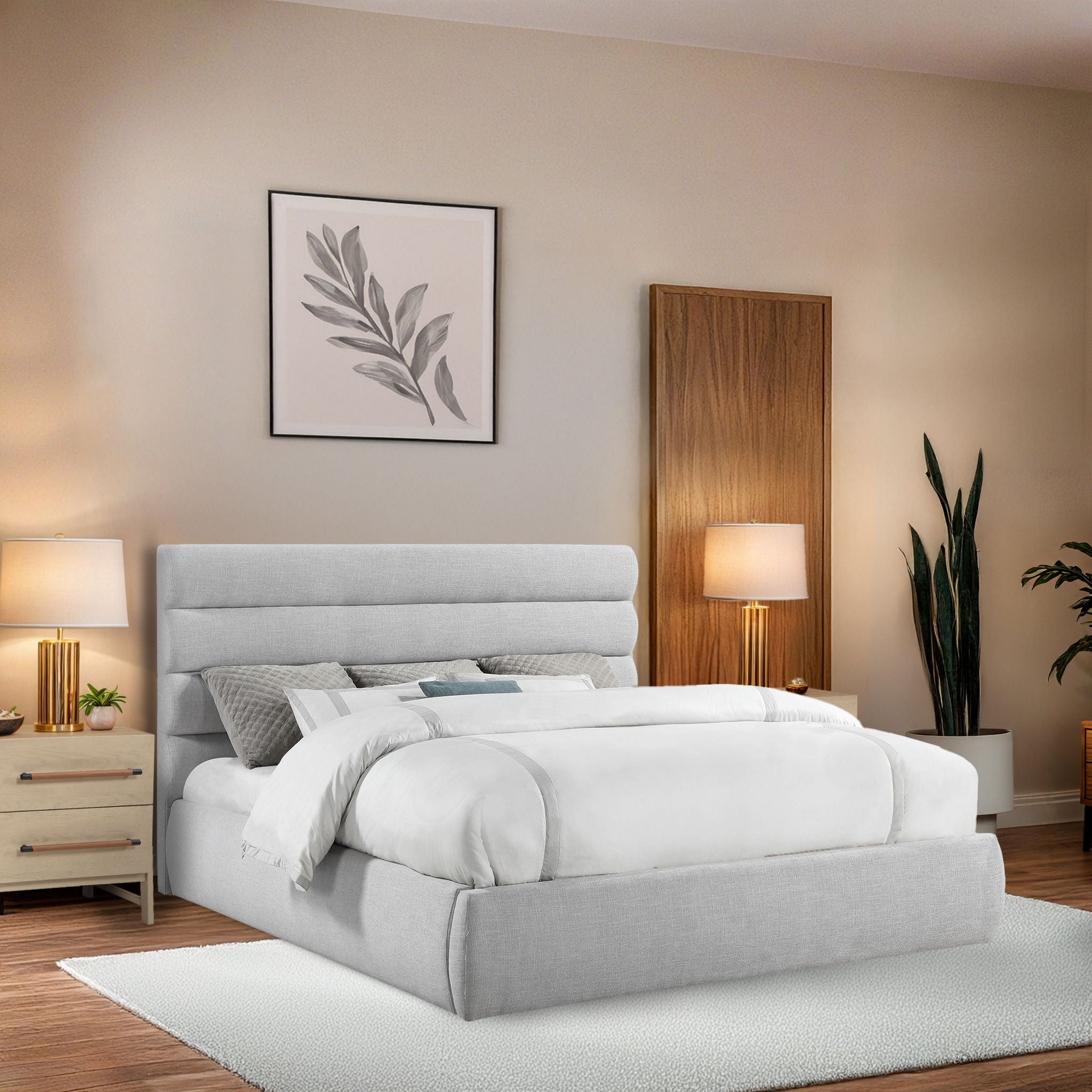 Adam - Linen Fabric Bed With 52" Headboard - Urban Living Furniture (Los Angeles, CA)