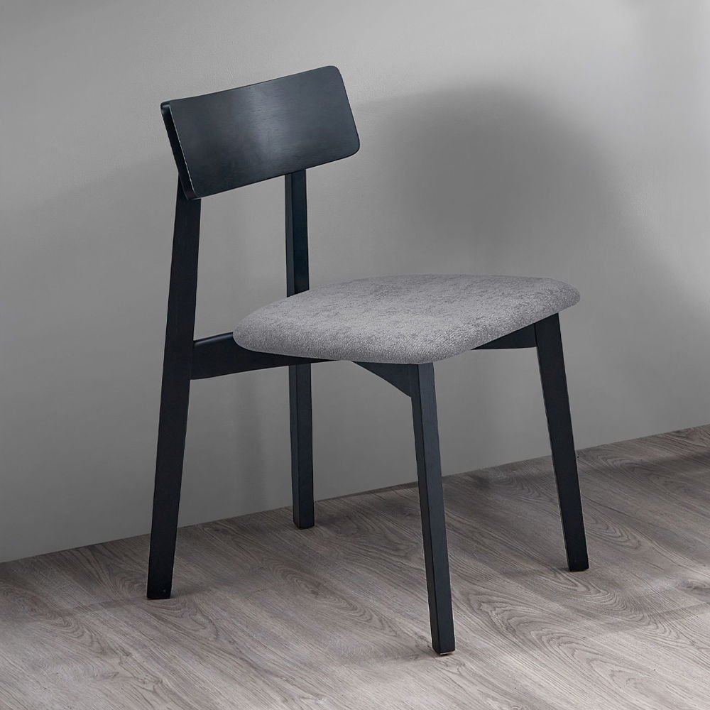 Real - Side Chair (Set of 2) - Gray Linen & Black - Urban Living Furniture (Los Angeles, CA)