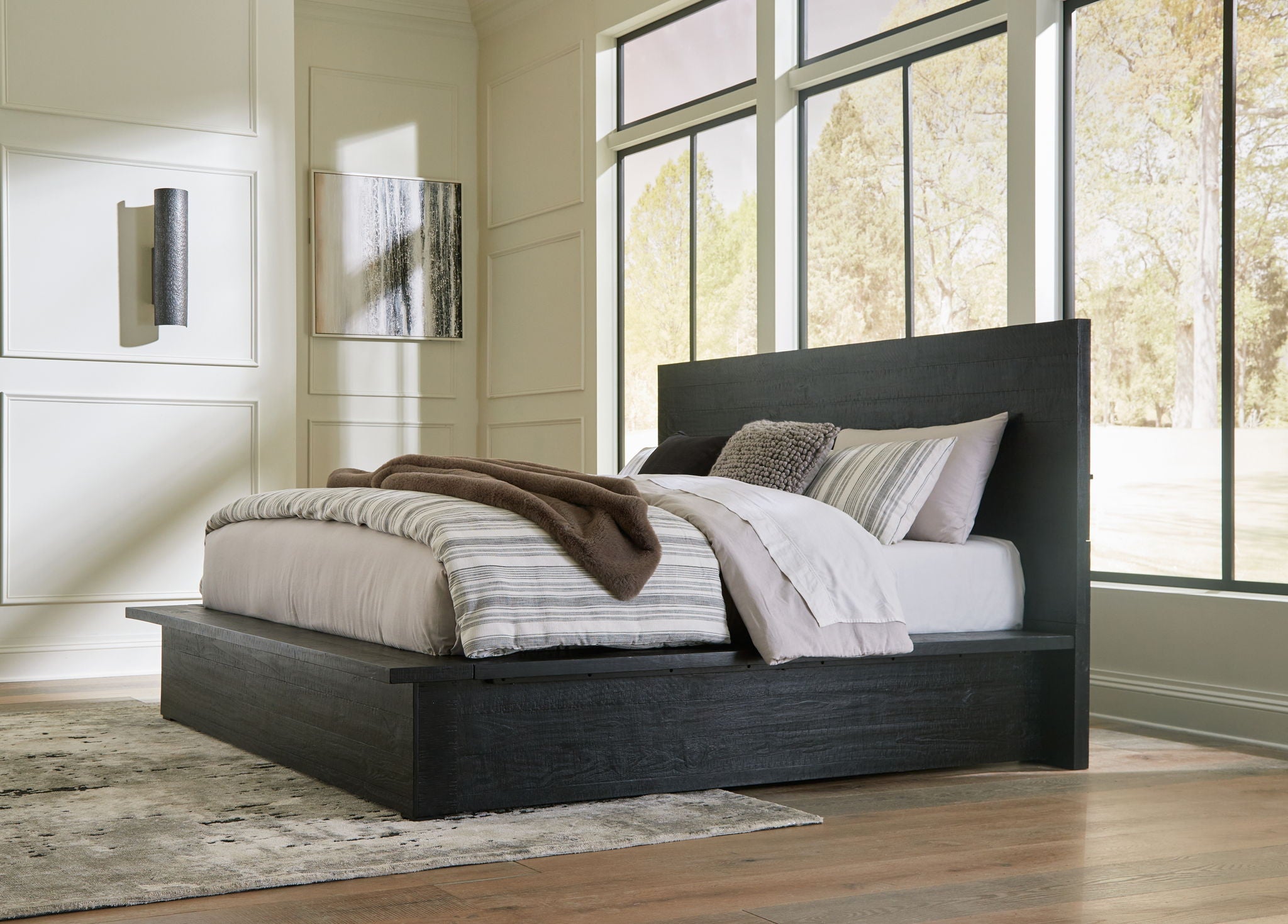Londer - Black - King Panel Bed - Urban Living Furniture (Los Angeles, CA)