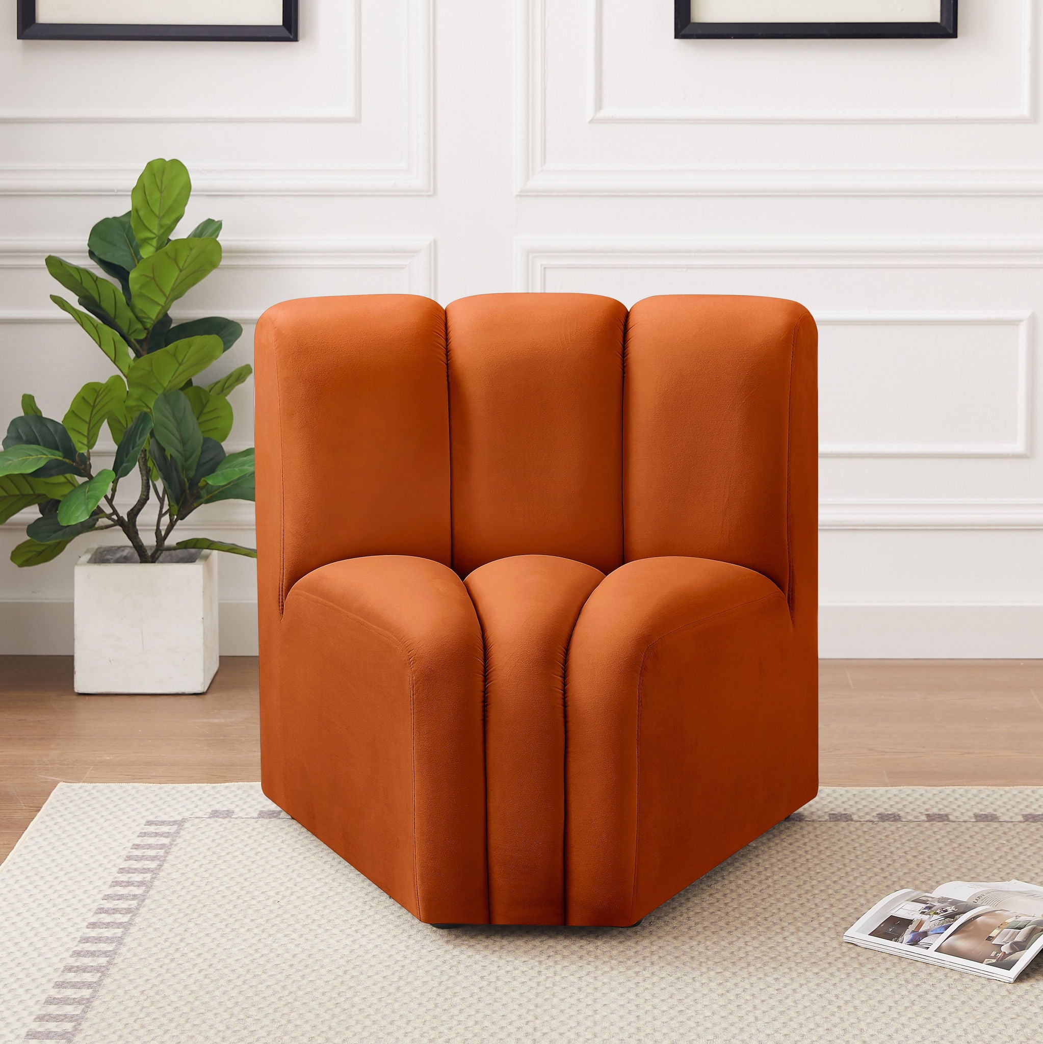 Arc - Velvet Curved Corner Chair - Urban Living Furniture (Los Angeles, CA)