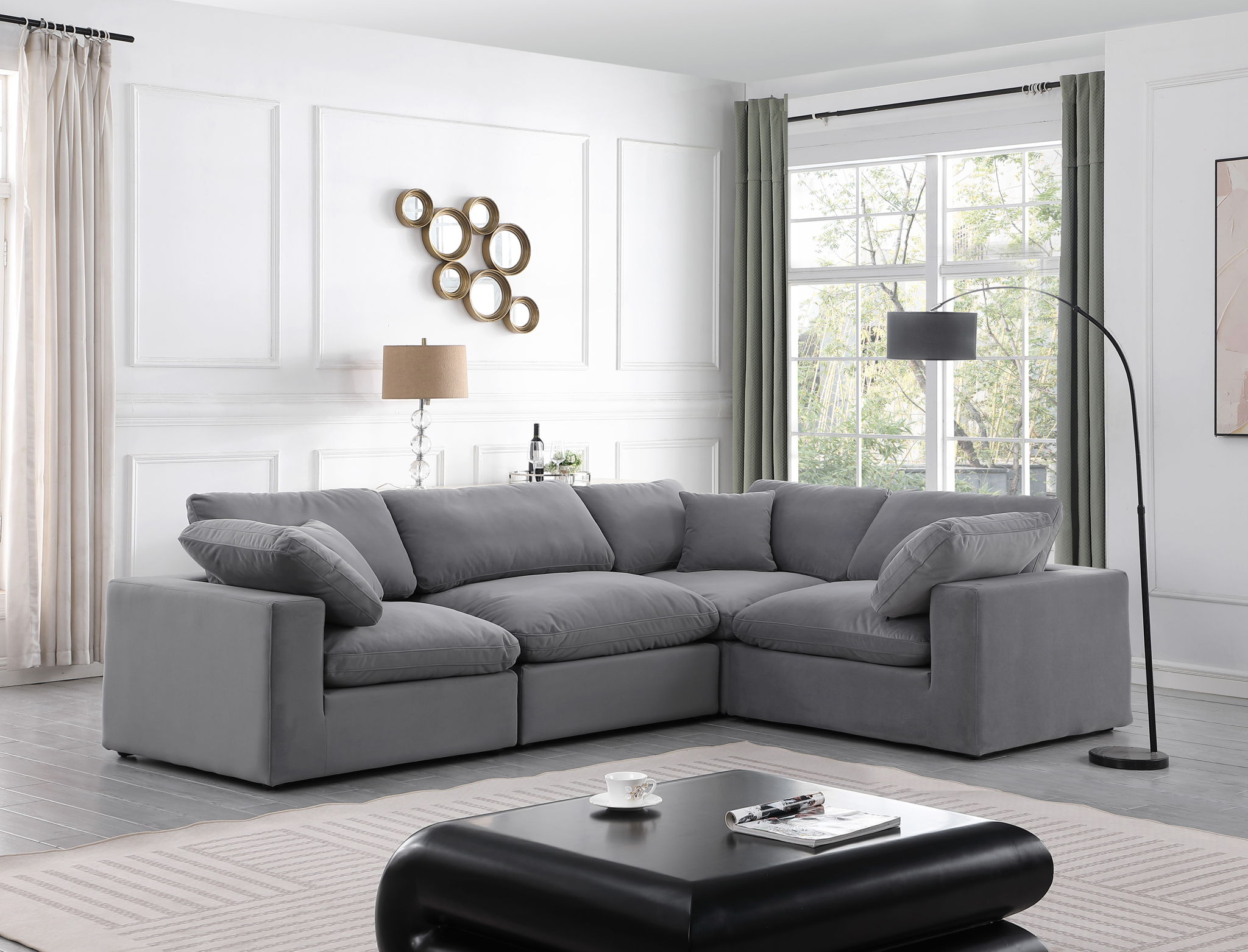 Comfy - 4 Piece Velvet Modular Sectional - Urban Living Furniture (Los Angeles, CA)