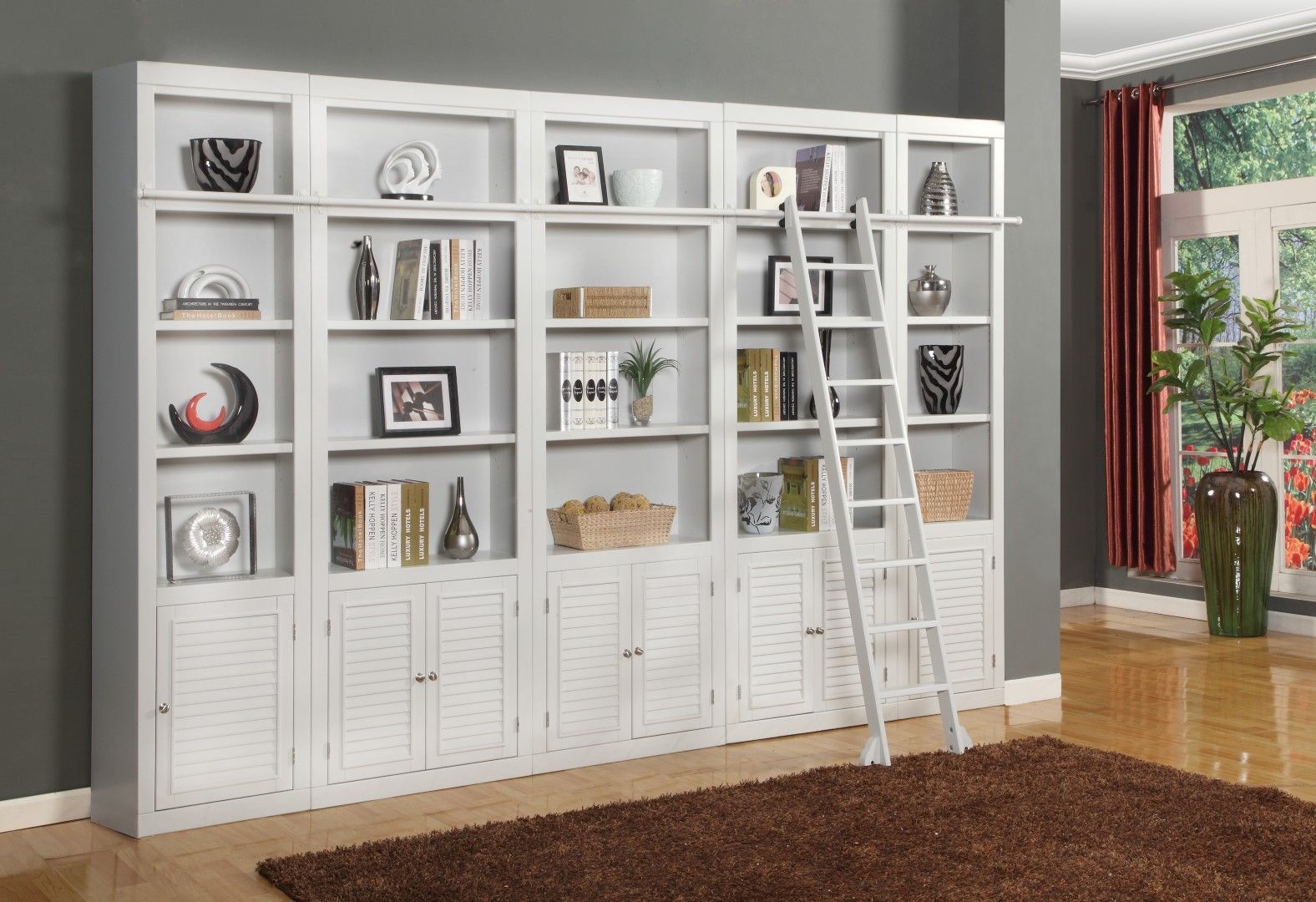 Boca - Library Ladder (Only To Be Used With Library Wall) - Cottage White - Urban Living Furniture (Los Angeles, CA)