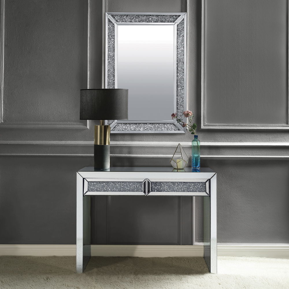 Noralie - Console Table Faux Diamonds - Mirrored - Urban Living Furniture (Los Angeles, CA)