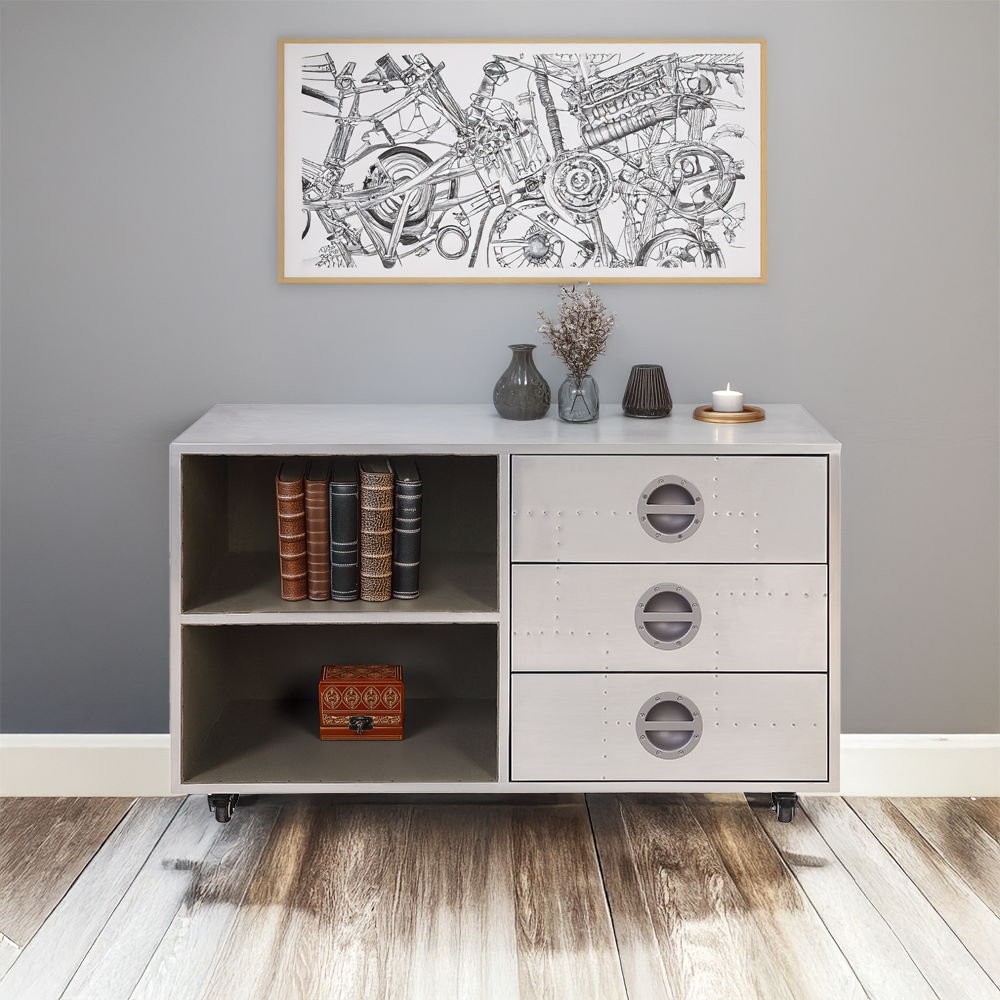 Brancaster - 23" Cabinet - Aluminum - Urban Living Furniture (Los Angeles, CA)