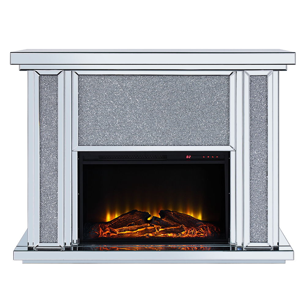 Noralie - LED Electric Fireplace - Mirrored & Faux Diamonds - Urban Living Furniture (Los Angeles, CA)