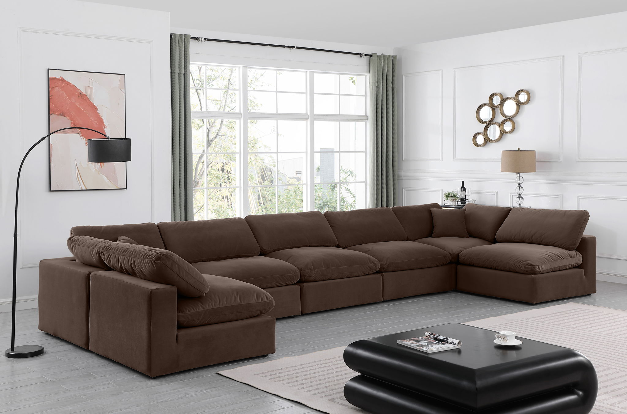 Comfy - 7 Piece Velvet Modular Armless Sectional - Urban Living Furniture (Los Angeles, CA)