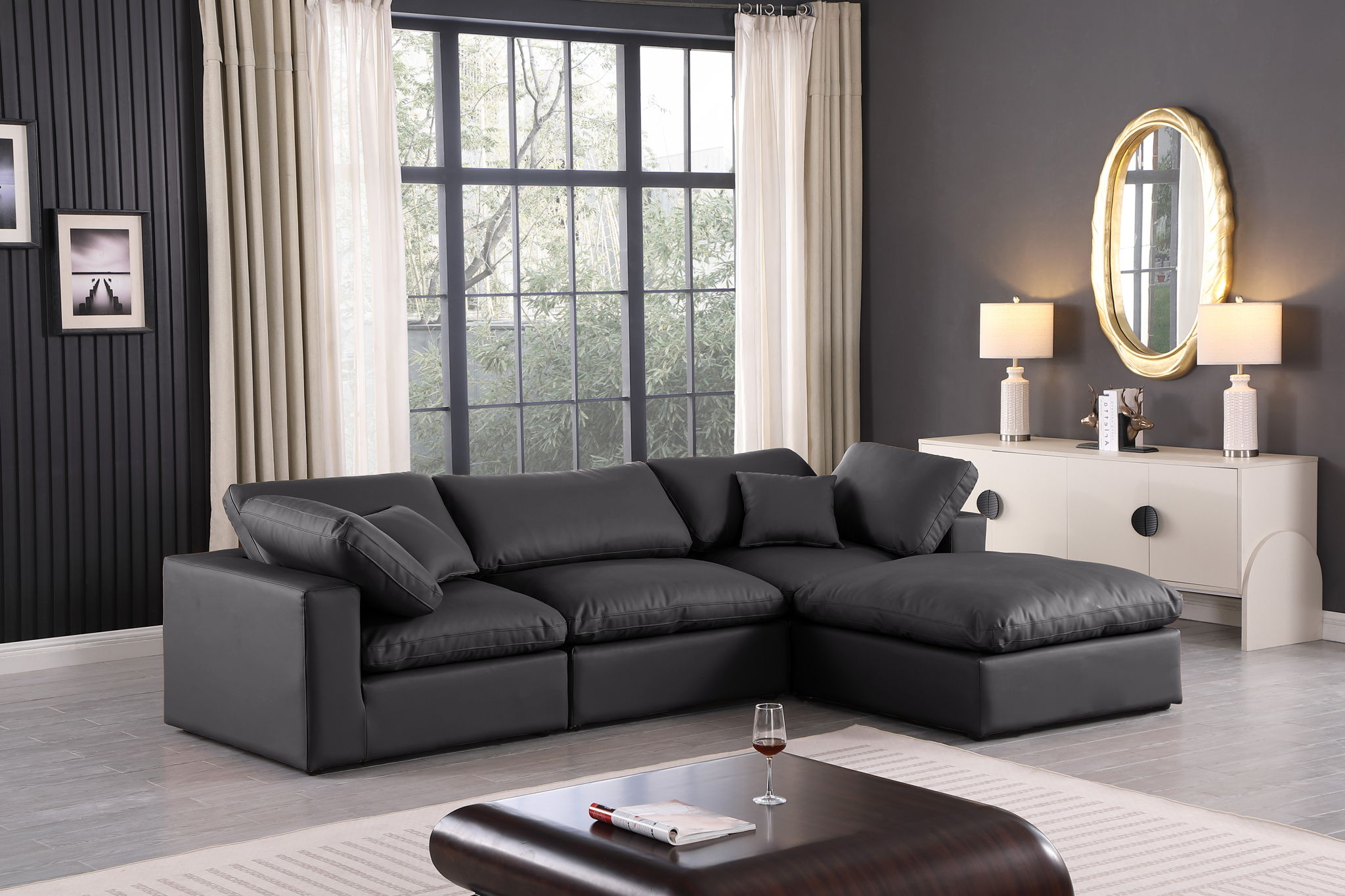 Comfy - 4 Piece Faux Leather Modular Sectional With Chaise - Urban Living Furniture (Los Angeles, CA)
