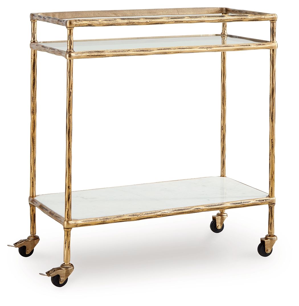 Plattfield - Antique Gold Finish - Bar Cart - Urban Living Furniture (Los Angeles, CA)