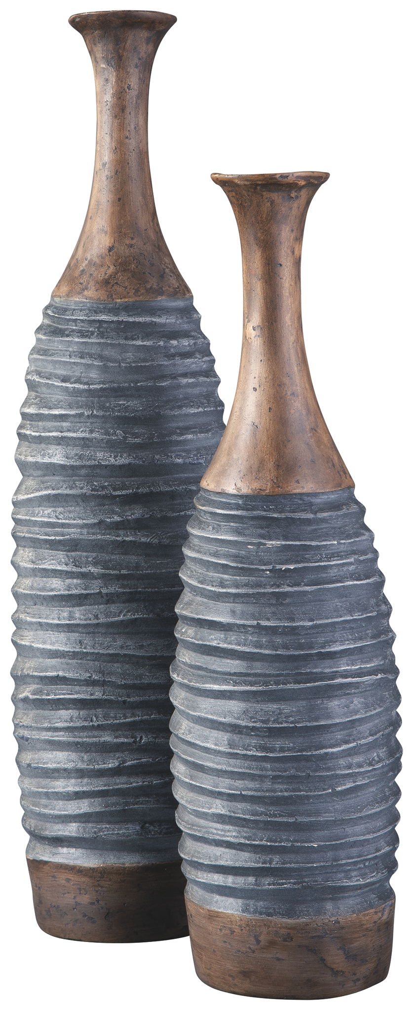 Blayze - Antique Gray / Brown - Vase Set (Set of 2) - Urban Living Furniture (Los Angeles, CA)