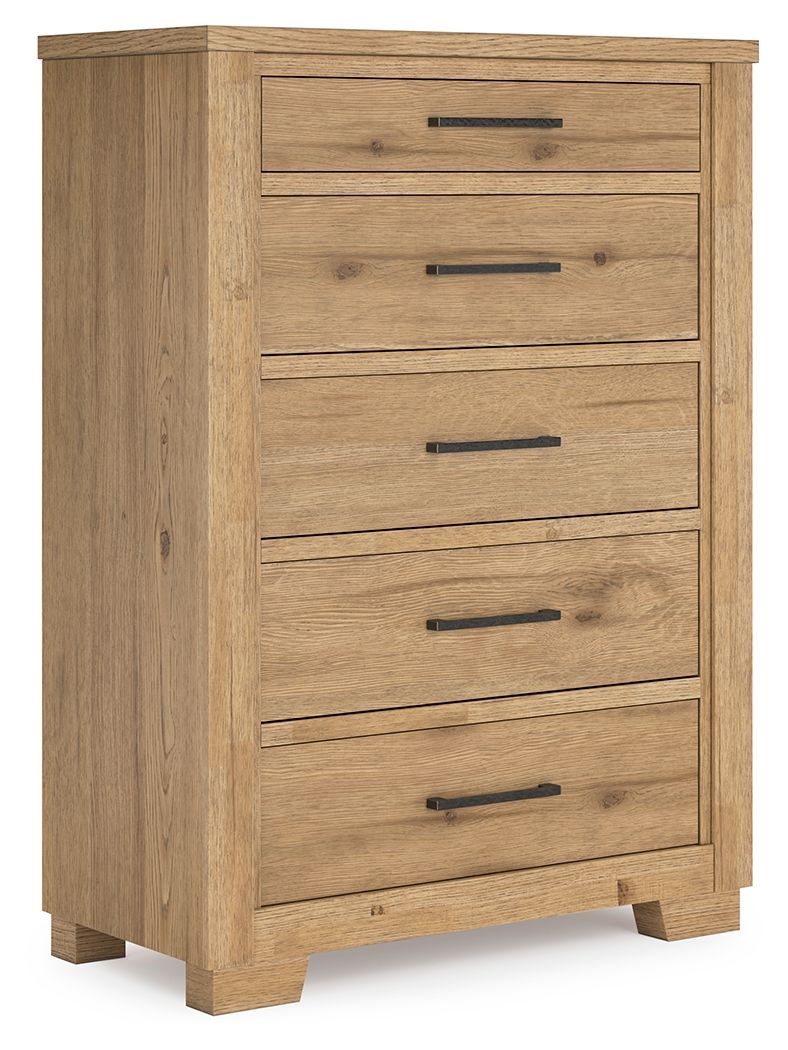 Galliden - Light Brown - Five Drawer Chest - Urban Living Furniture (Los Angeles, CA)