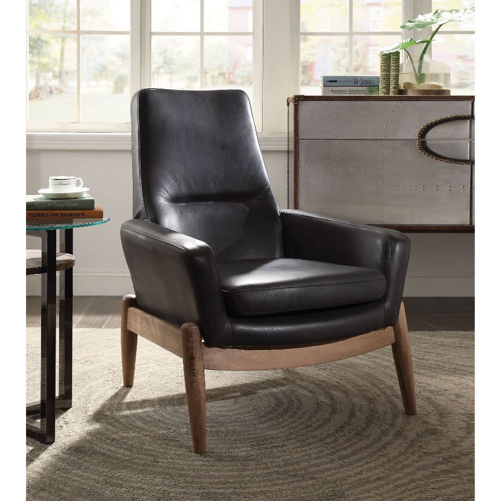 Dolphin - Accent Chair - Black Top Grain Leather - Urban Living Furniture (Los Angeles, CA)