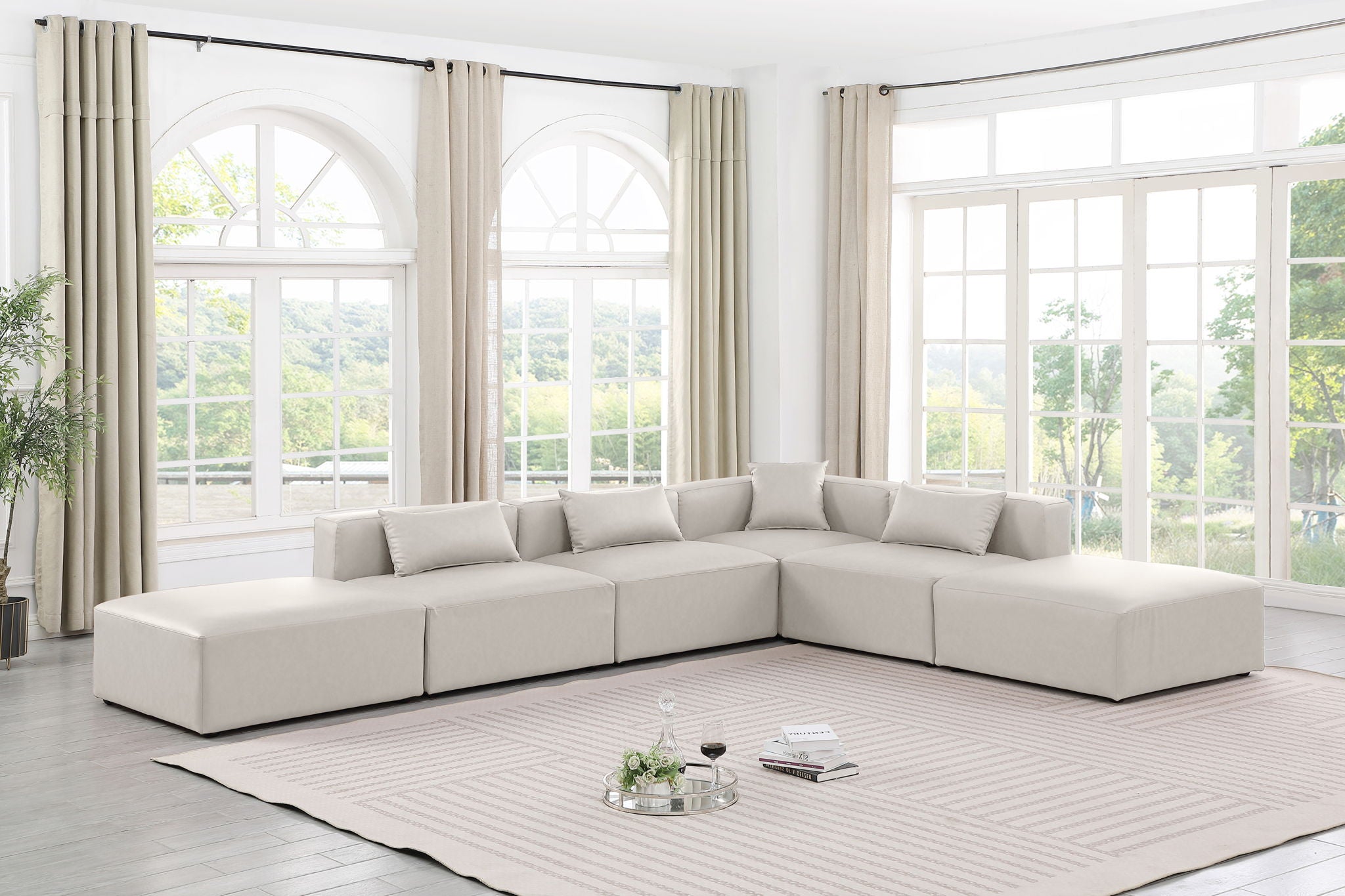 Cube - 6 Piece Modular Corner Armless Sectional