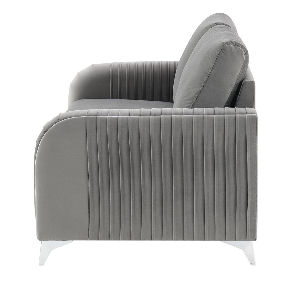 Wenona - Loveseat - Gray Velvet