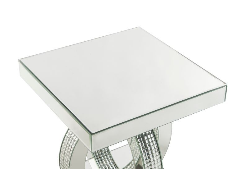 Ornat - End Table - Mirrored & Faux Square Diamonds - Urban Living Furniture (Los Angeles, CA)