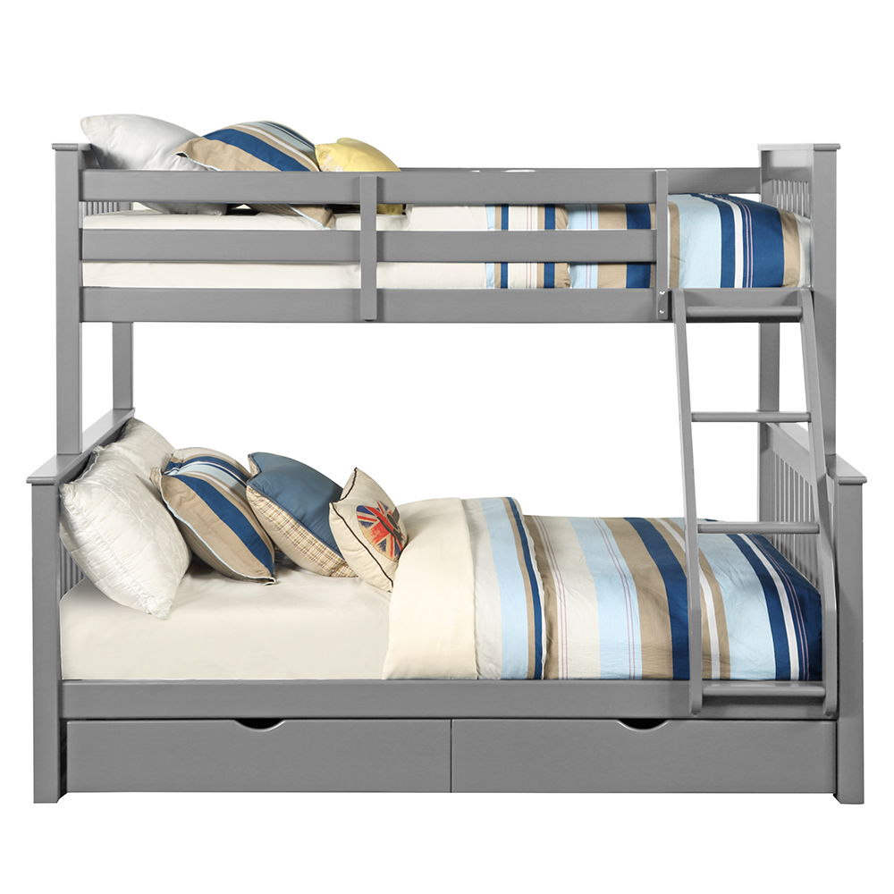Haley II - Twin Over Full Bunk Bed With Storage - Gray - Urban Living Furniture (Los Angeles, CA)