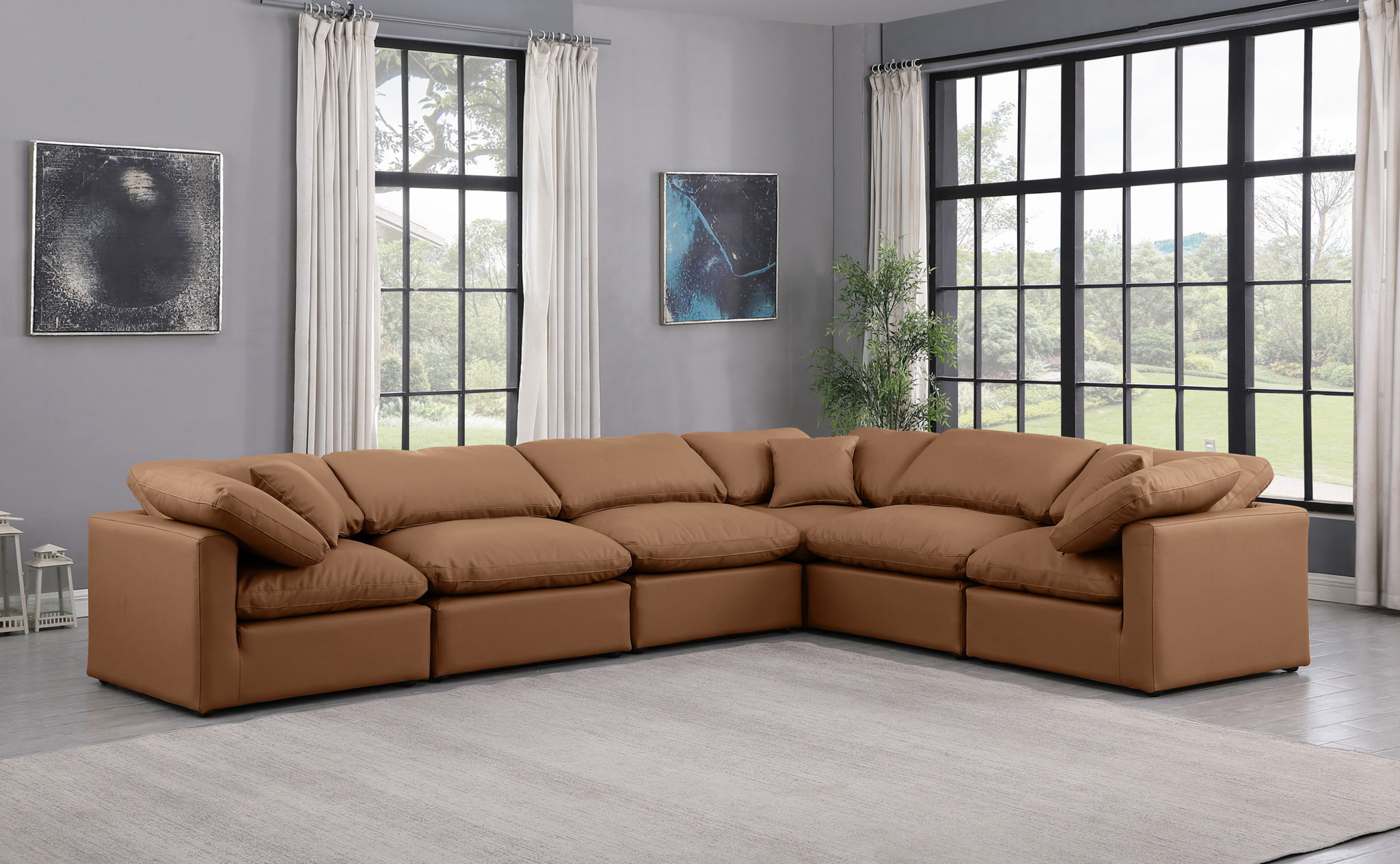 Indulge - Faux Leather 6 Piece Modular Corner Sectional - Urban Living Furniture (Los Angeles, CA)