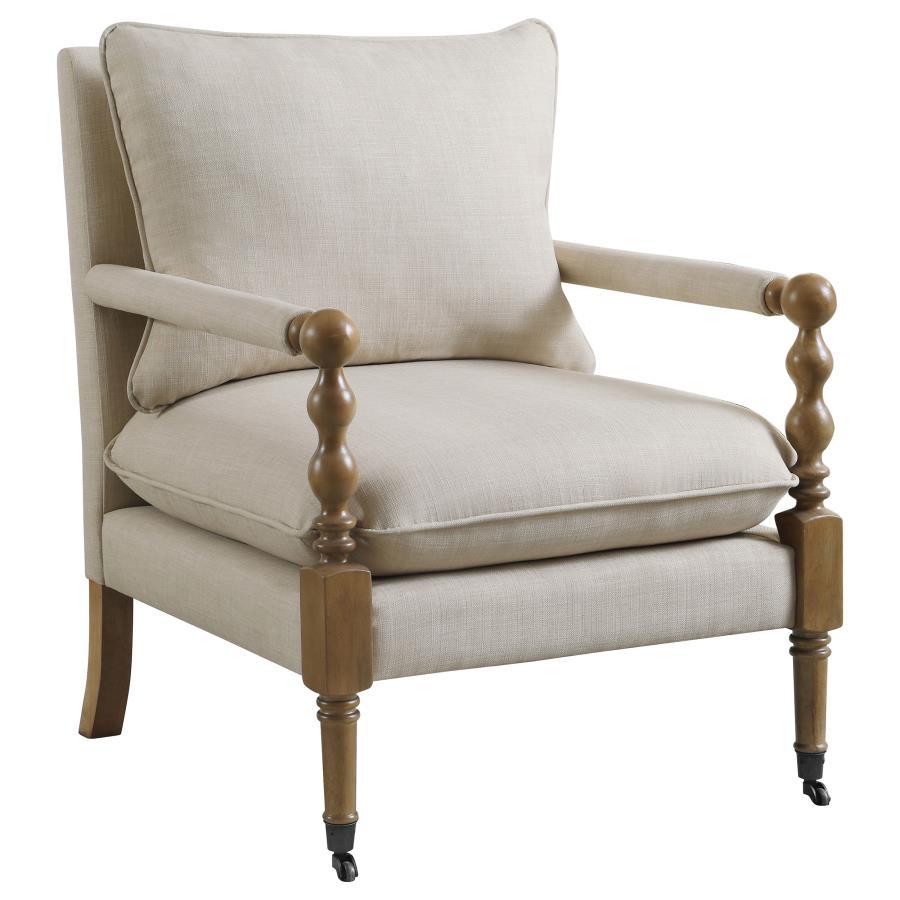Dempsy - Upholstered Accent Chair With Casters - Beige - Urban Living Furniture (Los Angeles, CA)