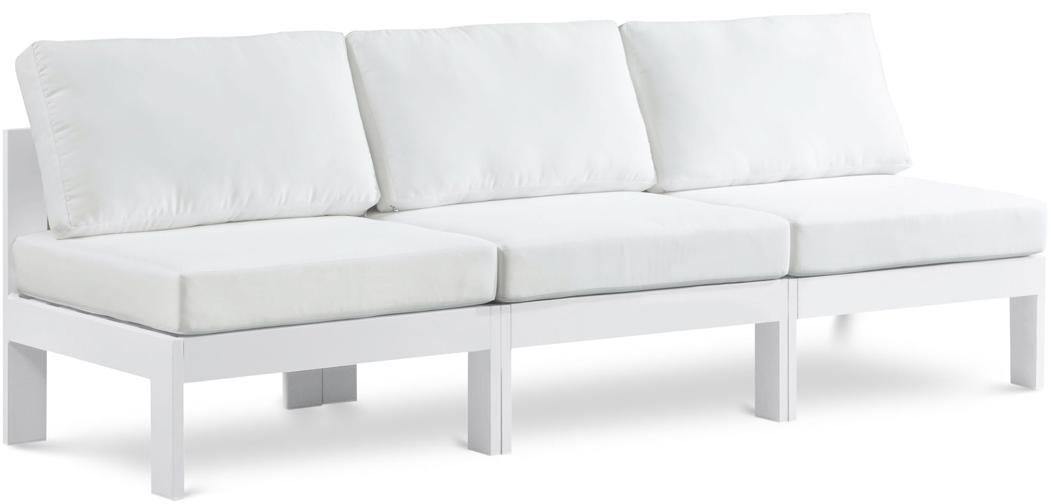 Nizuc - Outdoor Patio 3 Seat Armless Modular Sofa With White Frame - Urban Living Furniture (Los Angeles, CA)