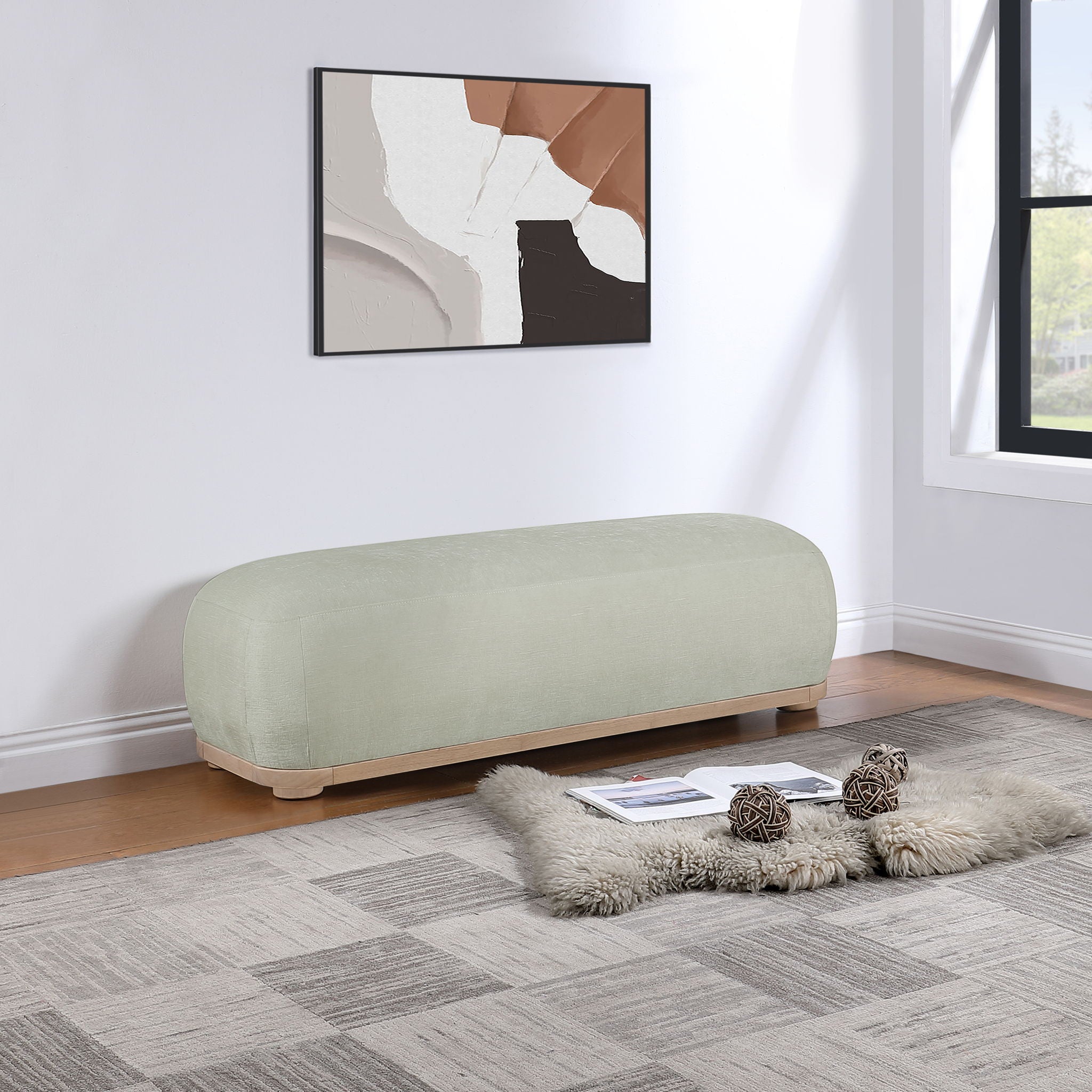 Calum - Bench - Light Brown Frame - Urban Living Furniture (Los Angeles, CA)